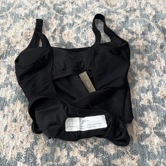 NWT JCrew Ribbed squareneck one-piece bathing suit size 12 - Picture 3 of 5